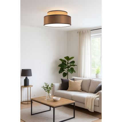 Plafondlamp GRACE 1xE27/60W/230V diameter 40 cm beige/bruin