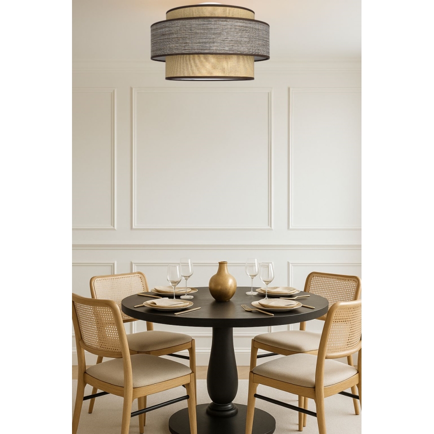 Plafondlamp GRACE 1xE27/60W/230V diameter 40 cm beige/bruin