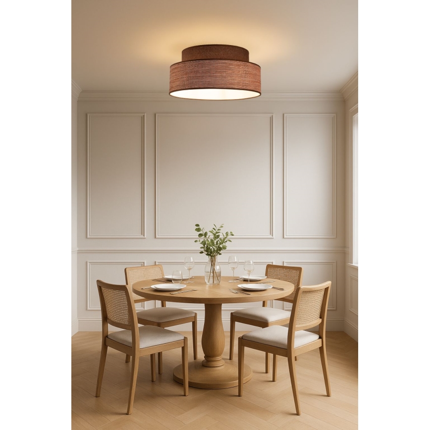 Plafondlamp GRACE 1xE27/60W/230V diameter 40 cm bruin/beige