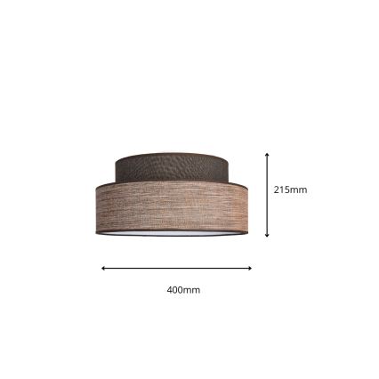 Plafondlamp GRACE 1xE27/60W/230V diameter 40 cm bruin/beige