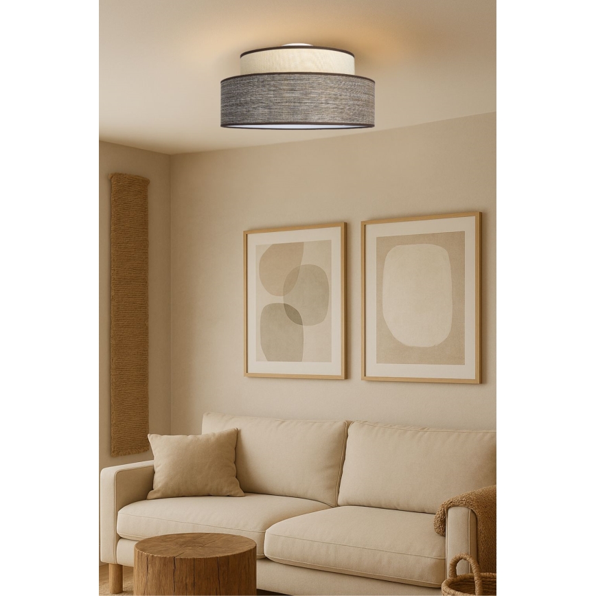 Plafondlamp GRACE 1xE27/60W/230V diameter 40 cm crème/bruin