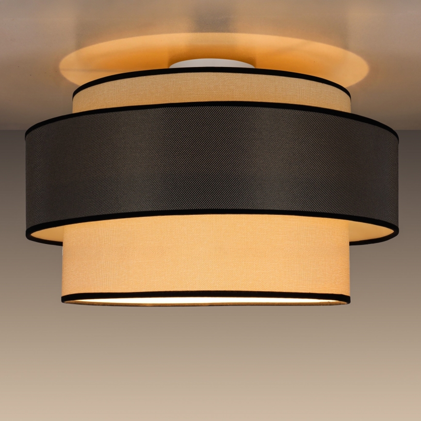 Plafondlamp GRACE 1xE27/60W/230V diameter 40 cm crème/grijs
