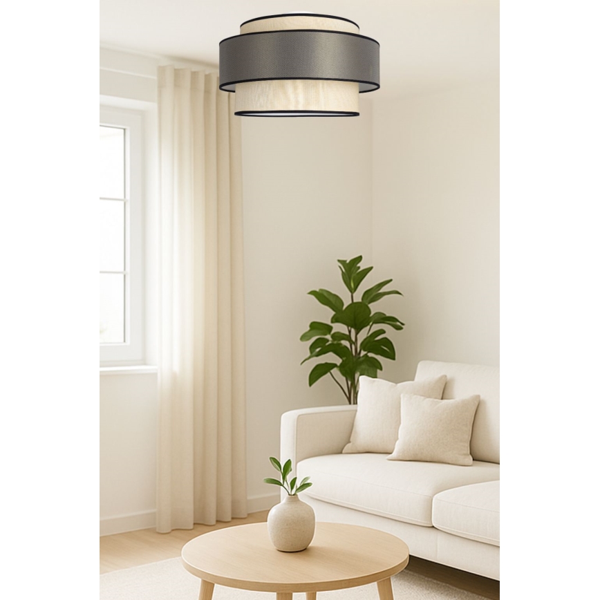 Plafondlamp GRACE 1xE27/60W/230V diameter 40 cm crème/grijs