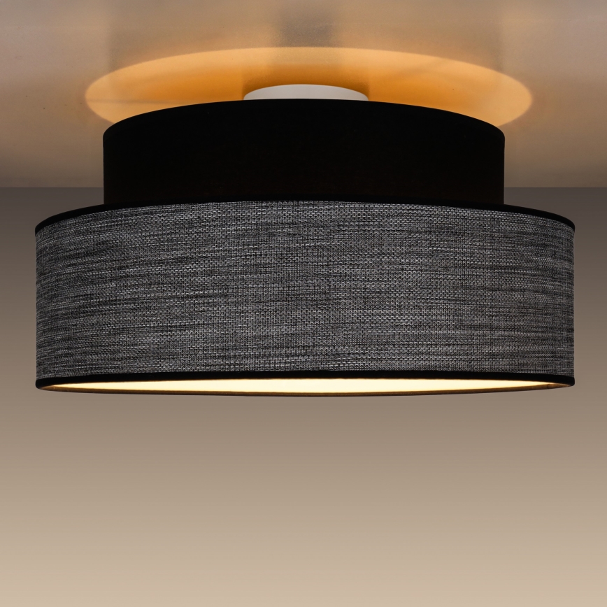Plafondlamp GRACE 1xE27/60W/230V diameter 40 cm zwart/grijs