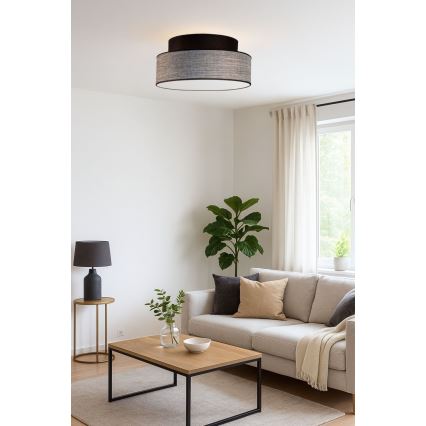 Plafondlamp GRACE 1xE27/60W/230V diameter 40 cm zwart/grijs