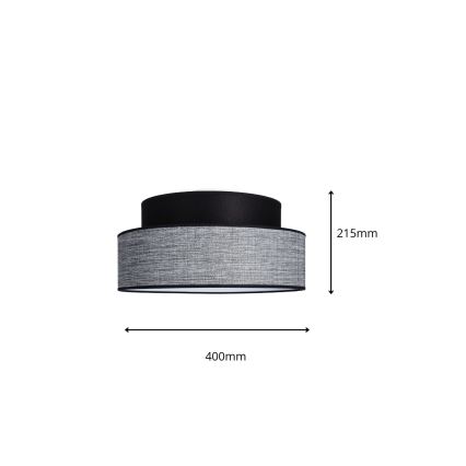Plafondlamp GRACE 1xE27/60W/230V diameter 40 cm zwart/grijs