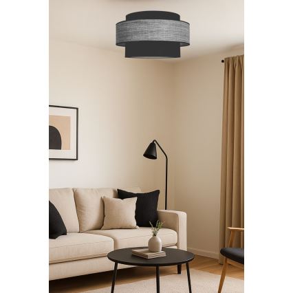 Plafondlamp GRACE 1xE27/60W/230V diameter 40 cm zwart/grijs