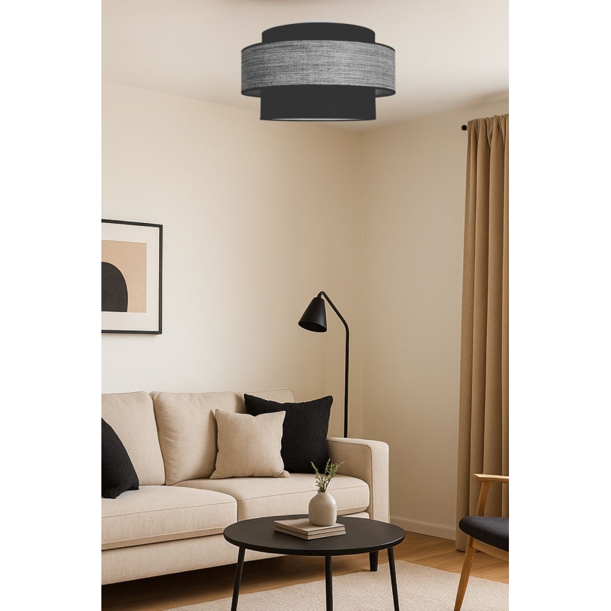 Plafondlamp GRACE 1xE27/60W/230V diameter 40 cm zwart/grijs