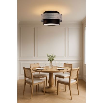 Plafondlamp GRACE 1xE27/60W/230V diameter 40 cm zwart/grijs