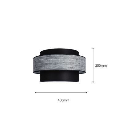 Plafondlamp GRACE 1xE27/60W/230V diameter 40 cm zwart/grijs