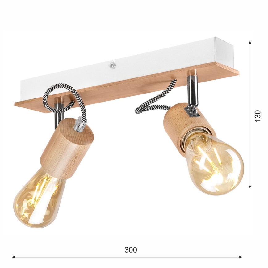 Opbouwlamp GUSTAVO 2xE27/60W/230V beuk