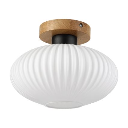 Plafondlamp HARMA WOOD 1xE27/15W/230V eiken/wit Ø 25 cm