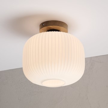 Plafondlamp HARMA WOOD 1xE27/15W/230V eiken/wit Ø 25 cm