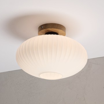 Plafondlamp HARMA WOOD 1xE27/15W/230V eiken/wit Ø 30 cm