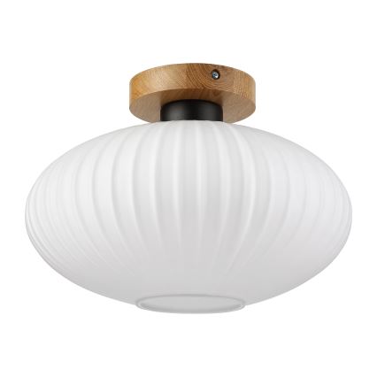 Plafondlamp HARMA WOOD 1xE27/15W/230V eiken/wit Ø 30 cm