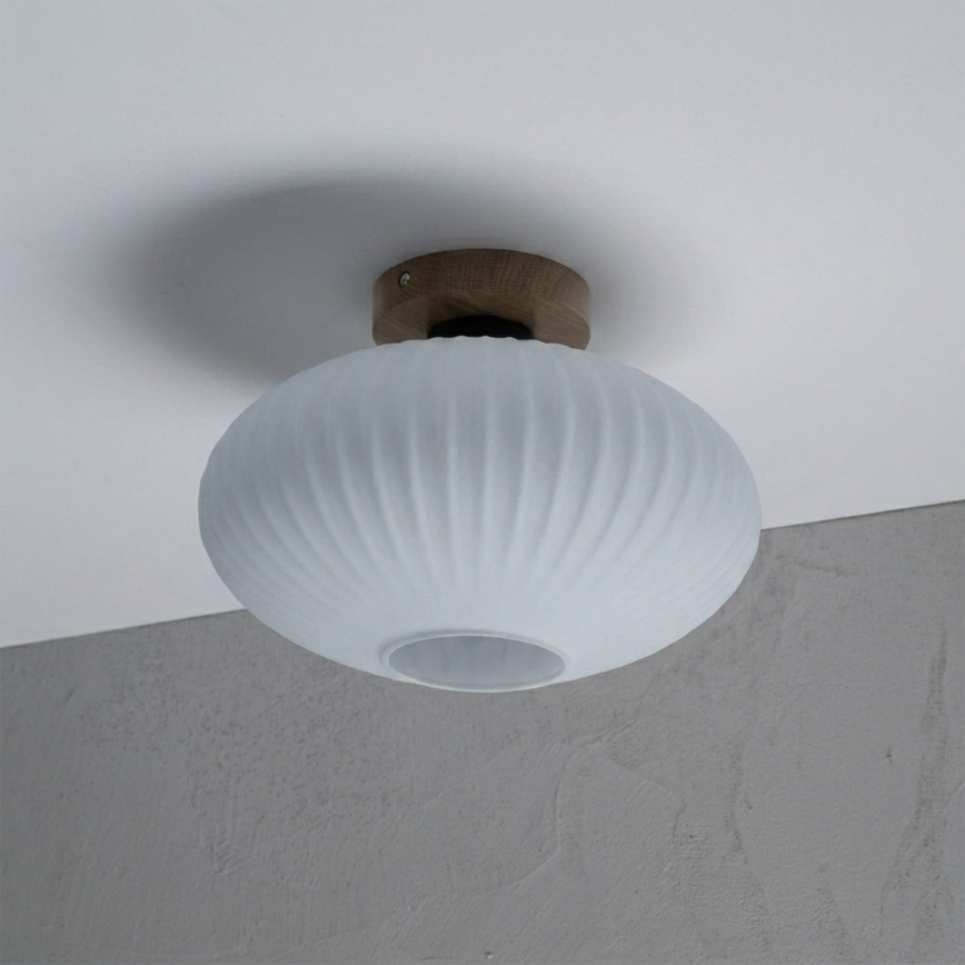 Plafondlamp HARMA WOOD 1xE27/15W/230V eiken/wit Ø 30 cm