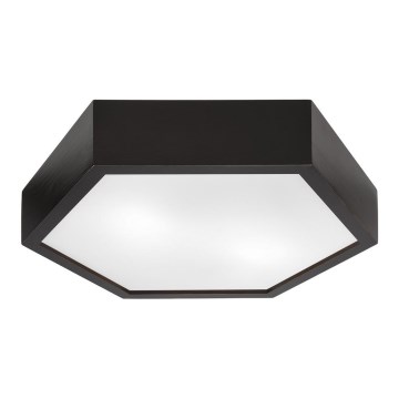 Plafondlamp HEX 2xE27/60W/230V diameter 43 cm grenen wengé