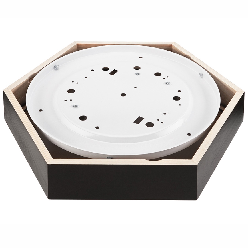 Plafondlamp HEX 2xE27/60W/230V diameter 43 cm grenen wengé