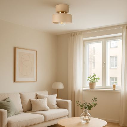 Plafondlamp IGNIA 1xE27/60W/230V beige/goud