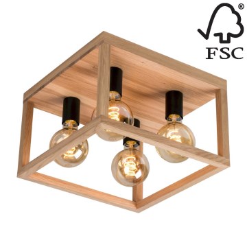 Plafondlamp KAGO 4xE27/60W/230V mat eiken - FSC-gecertificeerd