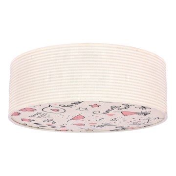 Plafondlamp kinderkamer KIDDY 2xE27/40W/230V beige/roze