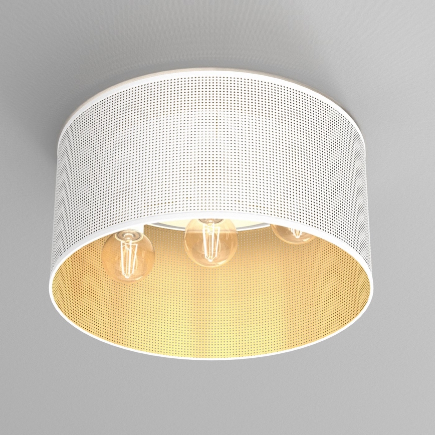 Plafondlamp LOFT SHADE 3xE27/60W/230V wit/goud