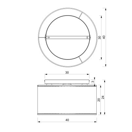 Plafondlamp LOFT SHADE 3xE27/60W/230V zwart
