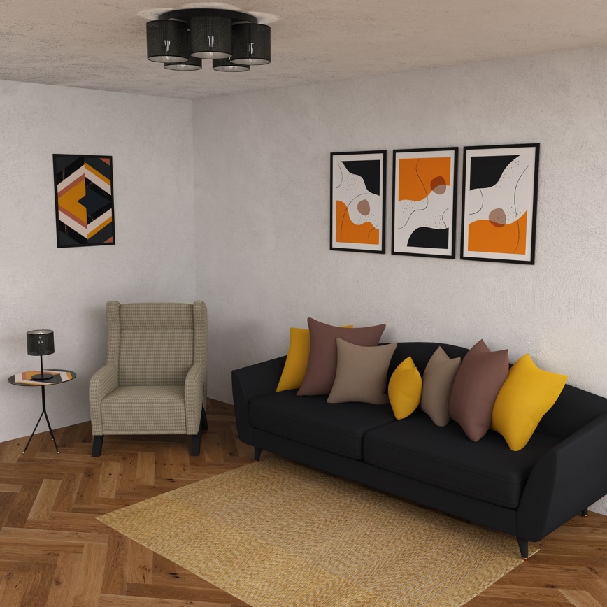 Plafondlamp LOFT SHADE 5xE27/60W/230V zwart