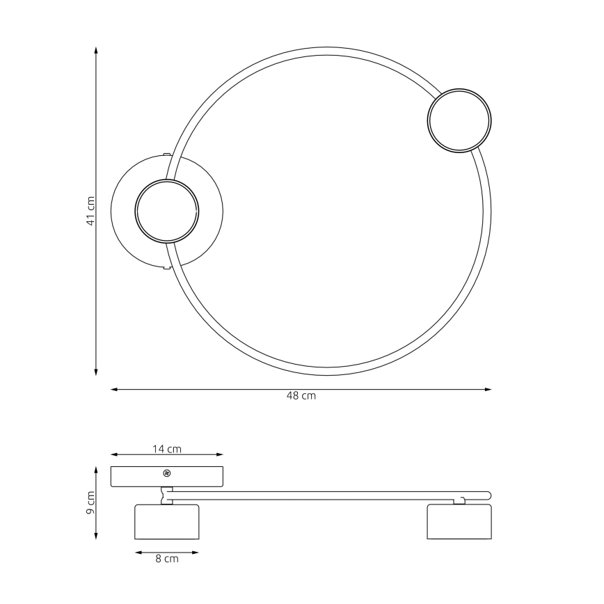 Plafondlamp LUCIO 2xGX53/12W/230V zwart