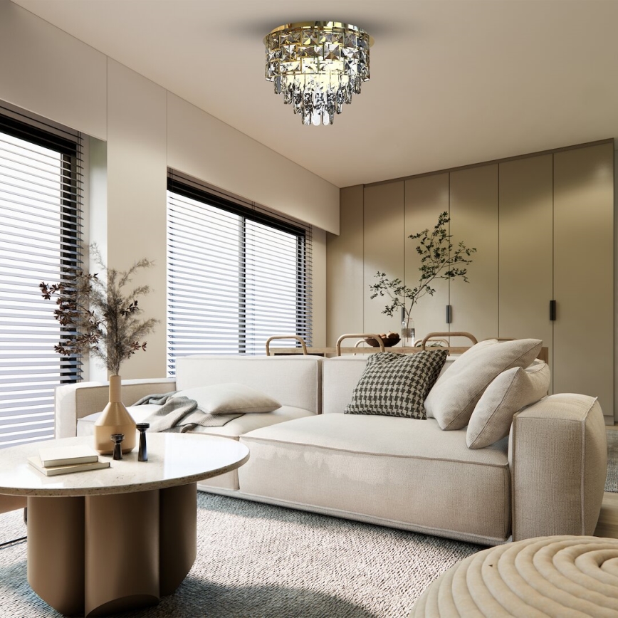 Plafondlamp LUXURIA 9xE14/40W/230V diameter 48 cm goud
