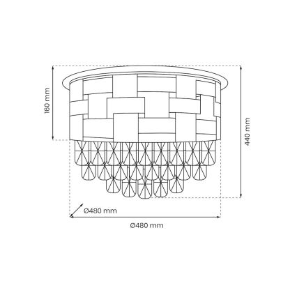 Plafondlamp LUXURIA 9xE14/40W/230V diameter 48 cm goud