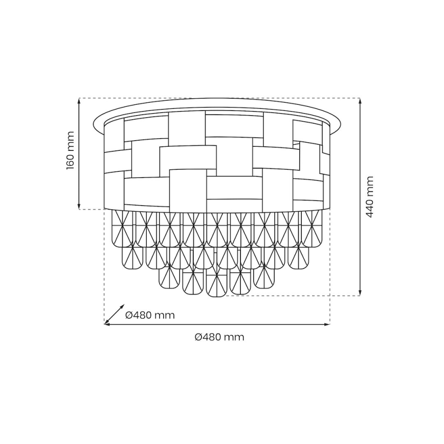 Plafondlamp LUXURIA 9xE14/40W/230V diameter 48 cm goud