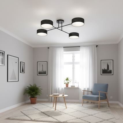 Plafondlamp MAGA 4xE14/10W/230V, zwart