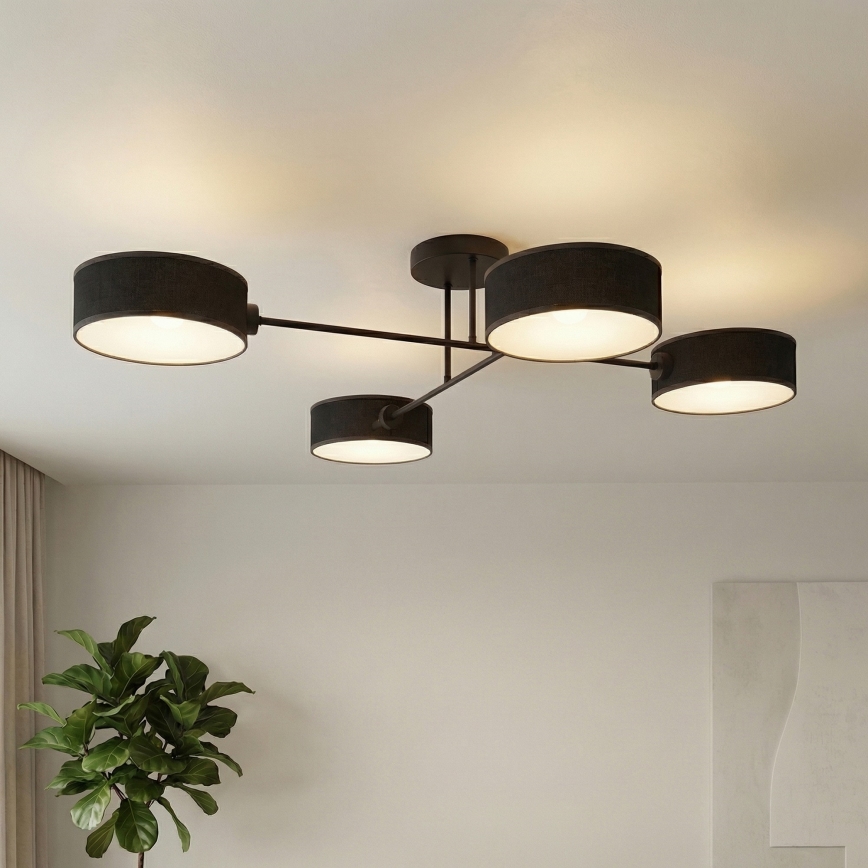 Plafondlamp MAGA 4xE14/10W/230V, zwart