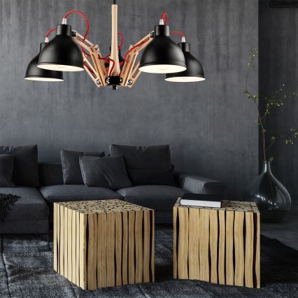 Opbouwlamp MARCELLO 5xE27/60W/230V beukenhout