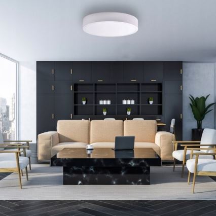 Plafondlamp CLEO met bewegings- en schemersensor, 6x E27 / 24W / 230V, Ø 80 cm, wit