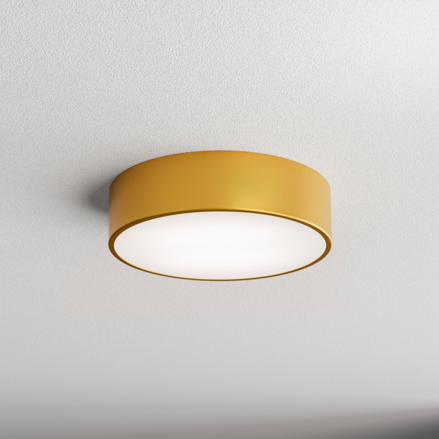 Plafondlamp met bewegings- en schemersensor CLEO 2xE27/24W/230V Ø 30 cm, goudkleurig