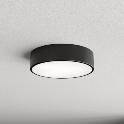 Plafondlamp met bewegings- en schemersensor CLEO 2xE27/24W/230V Ø 30 cm zwart