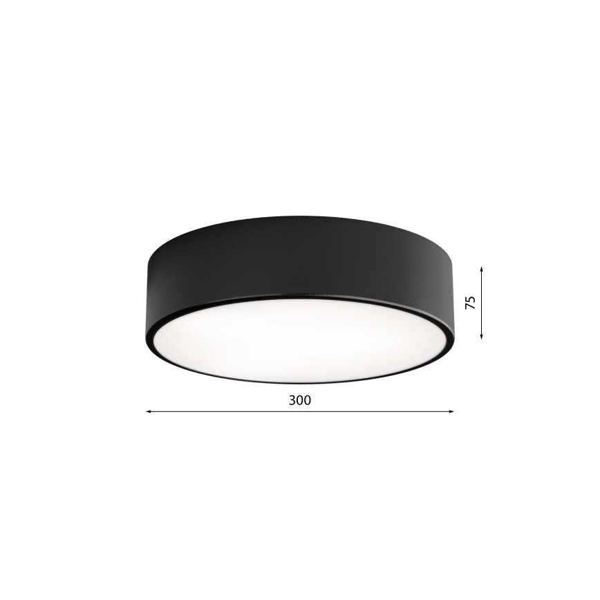 Plafondlamp met bewegings- en schemersensor CLEO 2xE27/24W/230V Ø 30 cm zwart