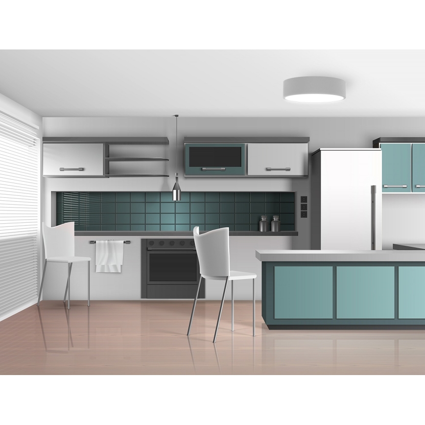 Plafondlamp met bewegings- en schemersensor CLEO 3xE27/24W/230V Ø 40 cm grijs