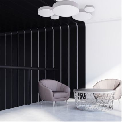 Plafondlamp met bewegings- en schemeringssensor CLEO 3xE27/24W/230V Ø 40 cm wit