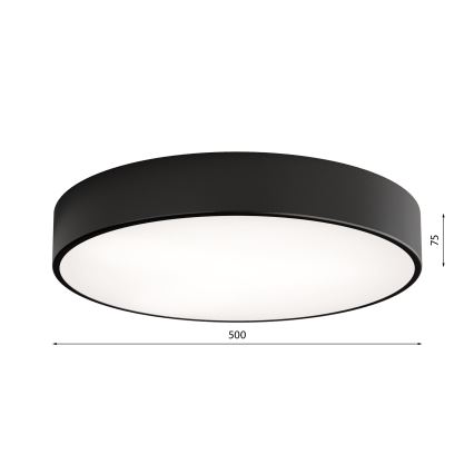 Plafondlamp CLEO met bewegings- en schemersensor, 4xE27/24W/230V, Ø 50 cm, zwart