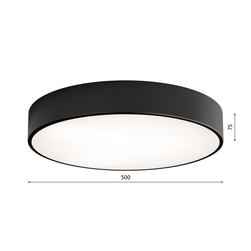 Plafondlamp CLEO met bewegings- en schemersensor, 4xE27/24W/230V, Ø 50 cm, zwart