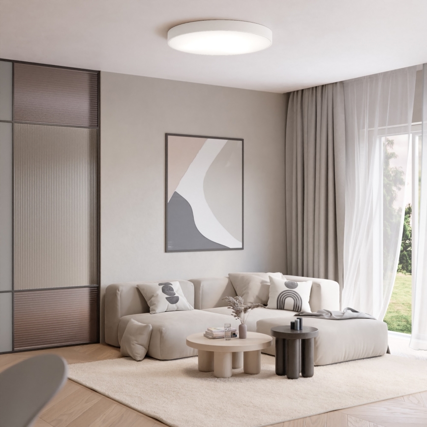 Plafondlamp CLEO met bewegings- en schemersensor, 5xE27/24W/230V, Ø 60 cm, wit