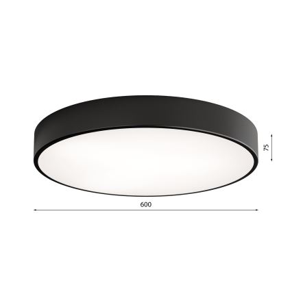 Plafondlamp met bewegings- en schemersensor CLEO 5xE27/24W/230V Ø 60 cm zwart