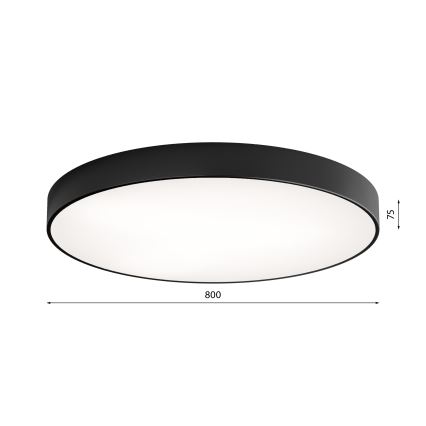 Plafondlamp met bewegings- en schemersensor CLEO 6xE27/24W/230V Ø 80 cm zwart