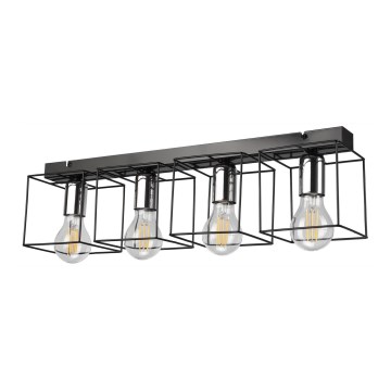 Plafondlamp MIKA 4xE27/60W/230V 61 cm zwart/glanzend chroom