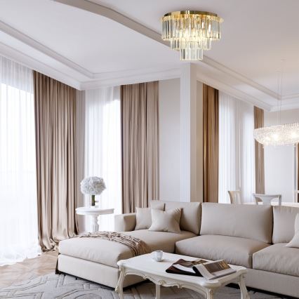 Plafondlamp MILANO 6xE14/40W/230V goud