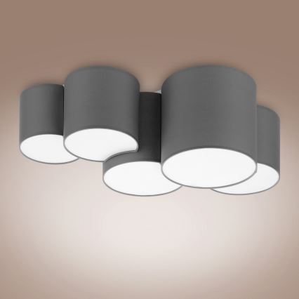 Plafondlamp MONA 5xE27/15W/230V grijs