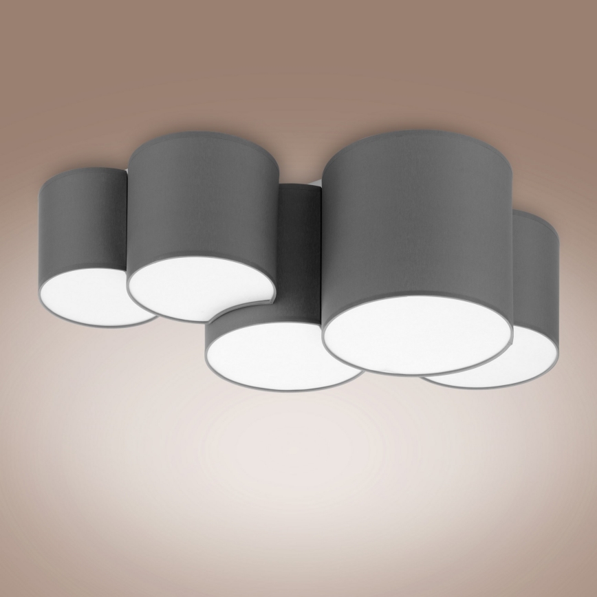 Plafondlamp MONA 5xE27/15W/230V grijs
